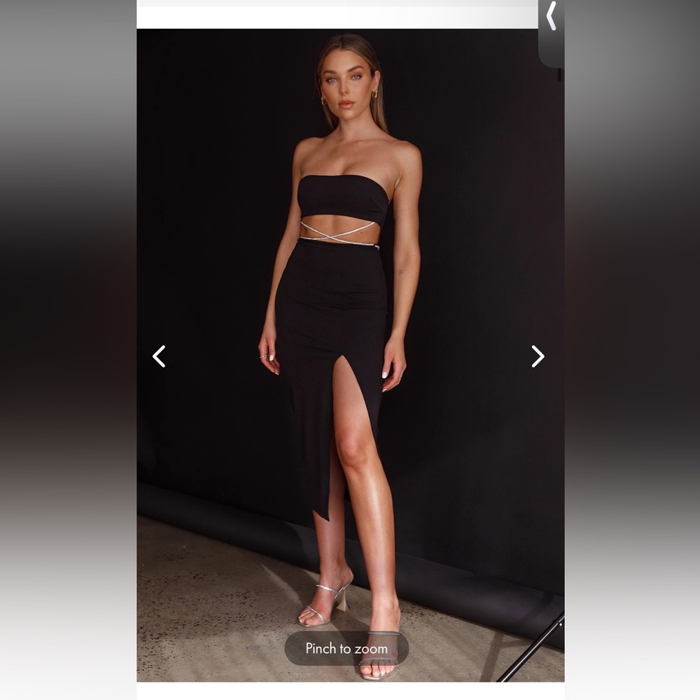 Selfie Leslie Diamanté Midi Dress